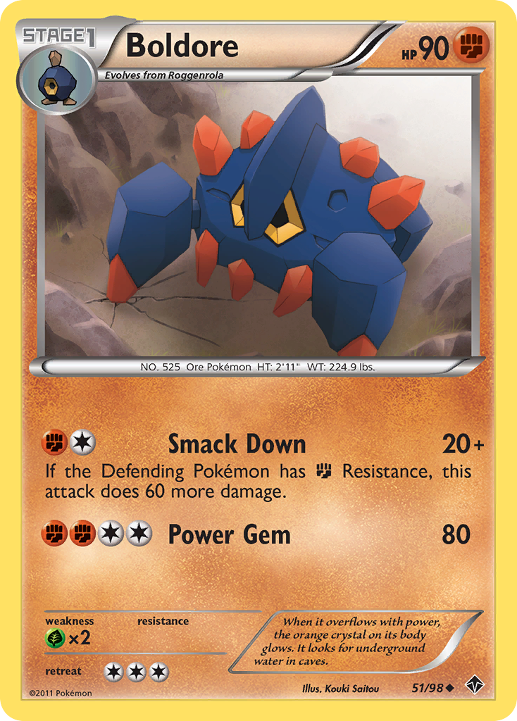 Boldore - 51/98 - - EMERGING POWERS - Pokemon - Uncommon | AA114-2