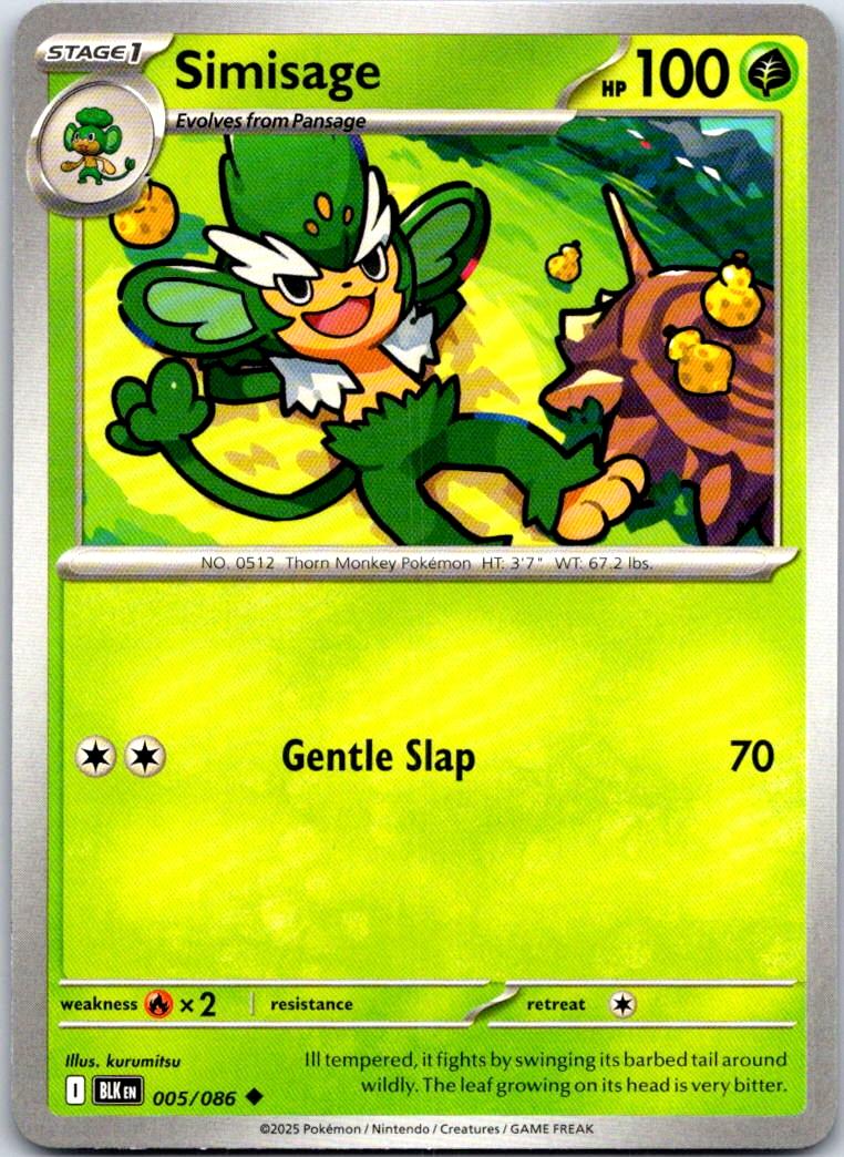 Simisage - 005/086 - - BLACK BOLT - Pokemon - Uncommon | AA108-27