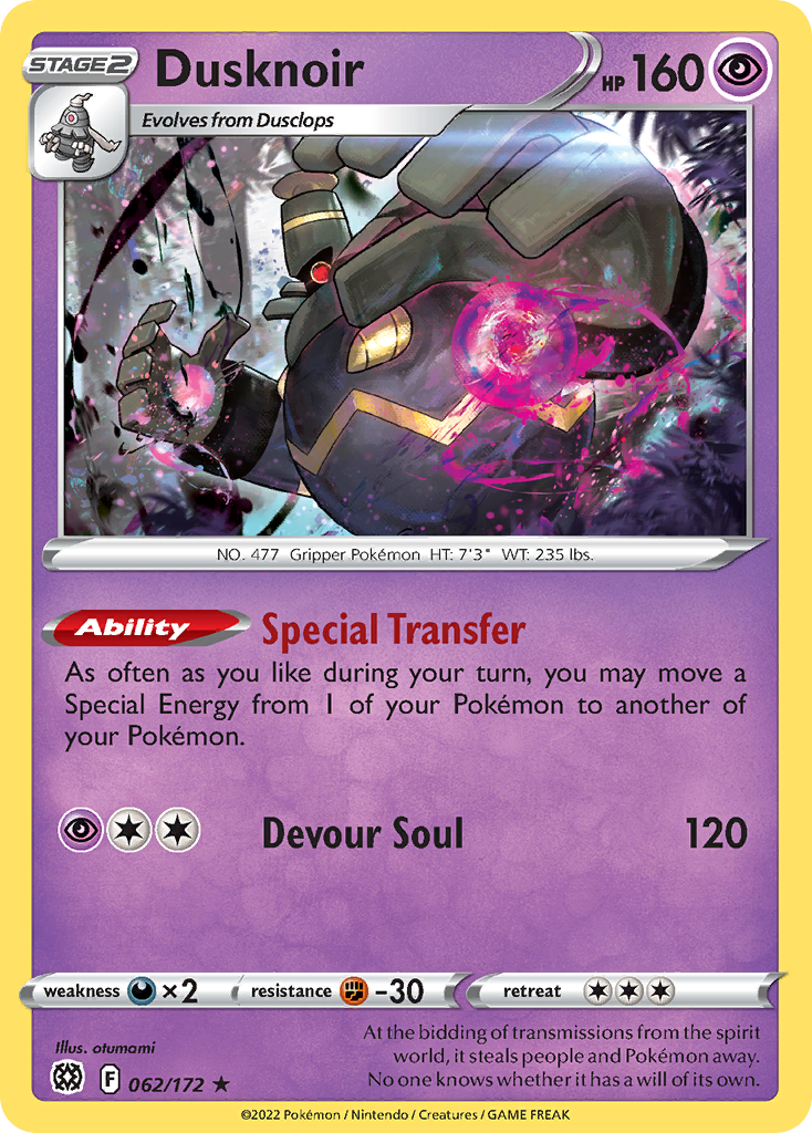 Dusknoir - 062/172 - Holo - BRILLIANT STARS - Pokemon - Rare | AA21-13