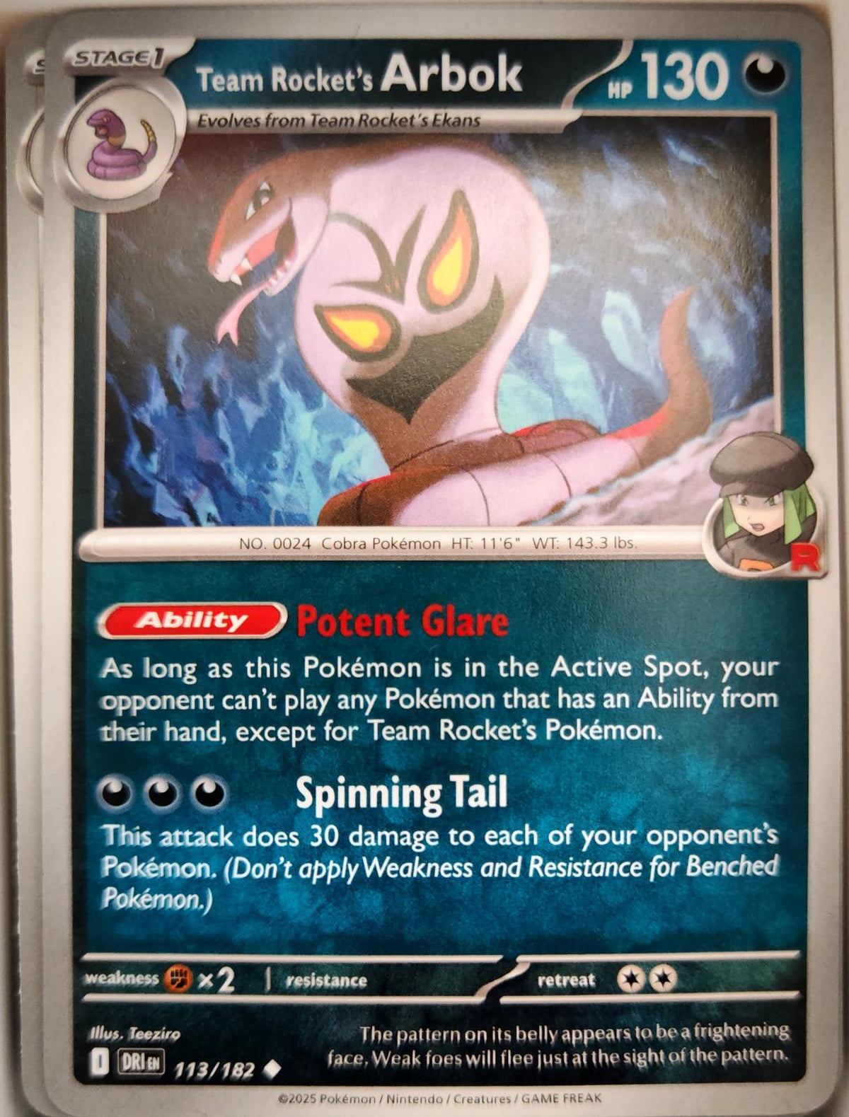 Team Rocket's Arbok - 113/182 - - DESTINED RIVALS - Pokemon - | AA06-100