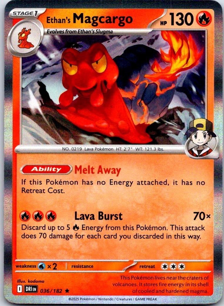 Ethan's Magcargo - 036/182 - Holo - DESTINED RIVALS - Pokemon - Rare | AA122-29