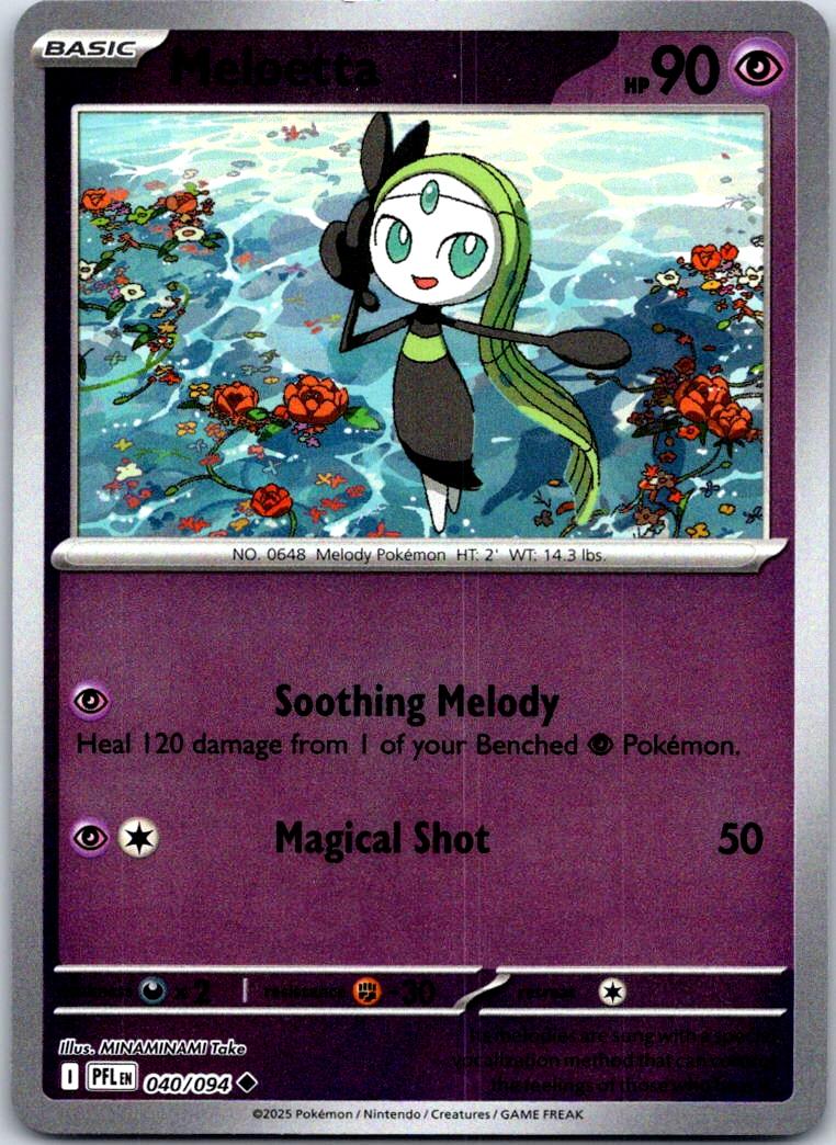 Meloetta - 040/094 - Reverse Holo - PHANTASMAL FLAMES - Pokemon - | AB03-46