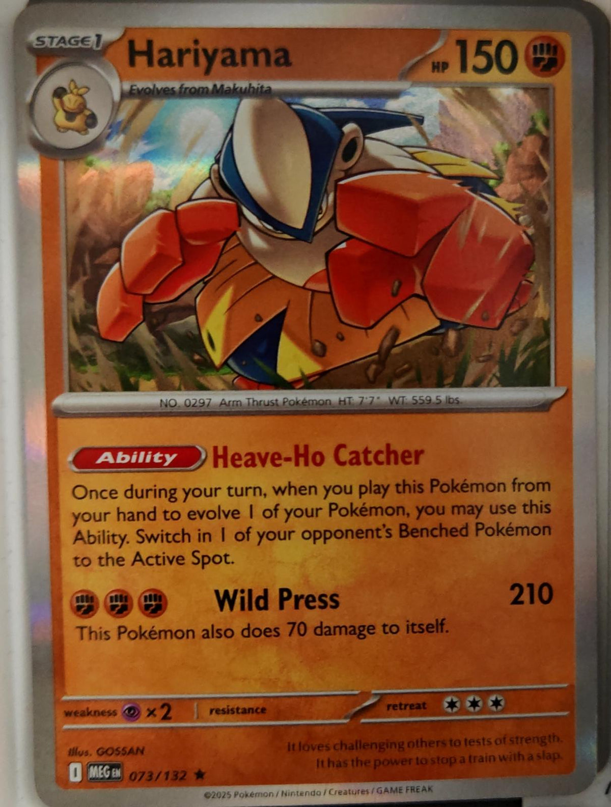 Hariyama - 073/132 - Holo - MEGA EVOLUTION - Pokemon - Rare | AA24-4