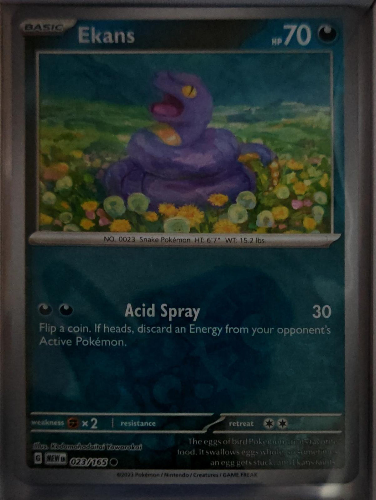 Ekans - 023/165 - Reverse Holo - 151 - Pokemon - Common | AA62-16