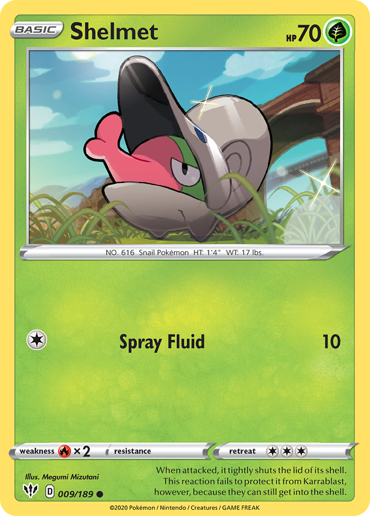 Shelmet - 009/189 - Reverse Holo - DARKNESS ABLAZE - Pokemon - Common | AA22-13
