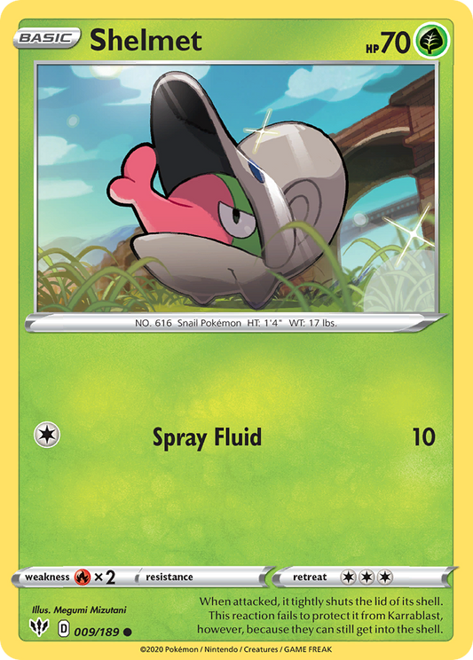 Shelmet - 009/189 - Reverse Holo - DARKNESS ABLAZE - Pokemon - Common | AA22-13