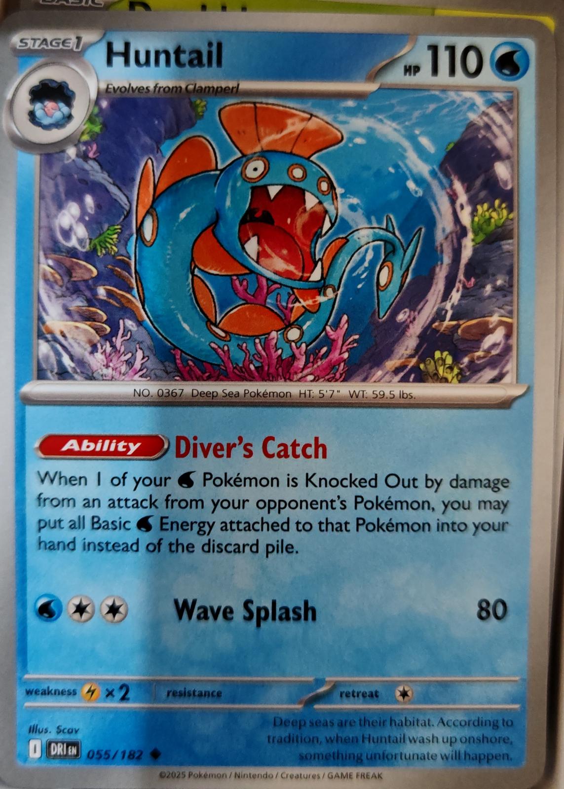 Huntail - 055/182 - - DESTINED RIVALS - Pokemon - Uncommon | AA07-67