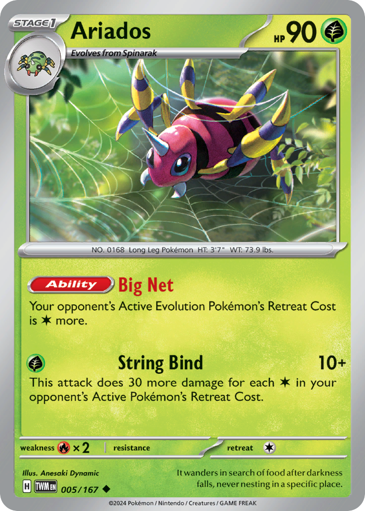 Ariados - 005/167 - Reverse Holo - TWILIGHT MASQUERADE - Pokemon - | AA75-42