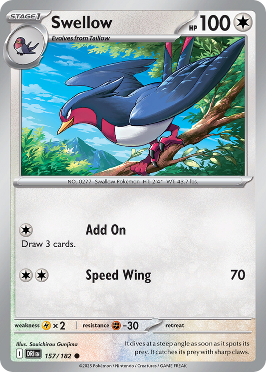 Swellow - 157/182 - - DESTINED RIVALS - Pokemon - Common | AA07-46