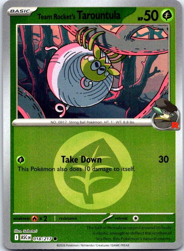 Team Rocket's Tarountula (Energy Symbol Pattern) - 018/217 - Reverse Holo - ASCENDED HEROES - Pokemon - | AC27-42