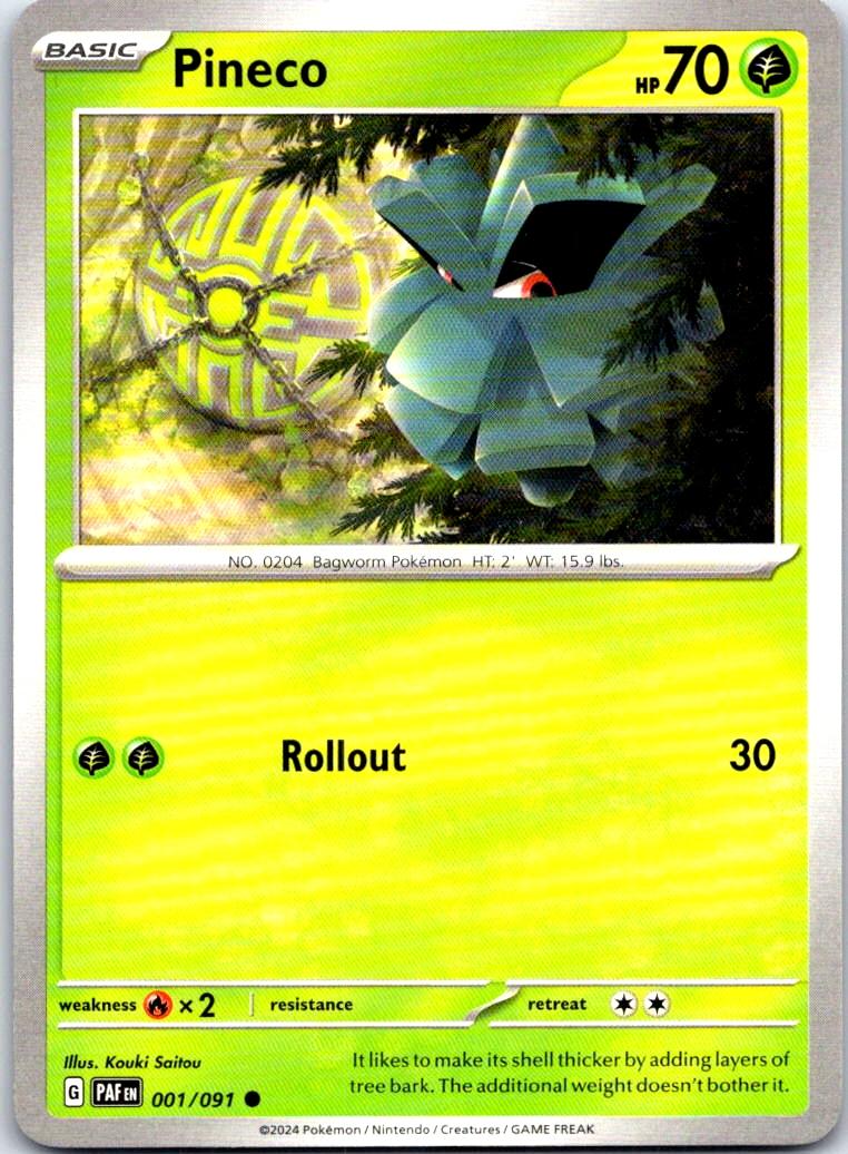 Pineco - 001/091 - - PALDEAN FATES - Pokemon - Common | AB24-16