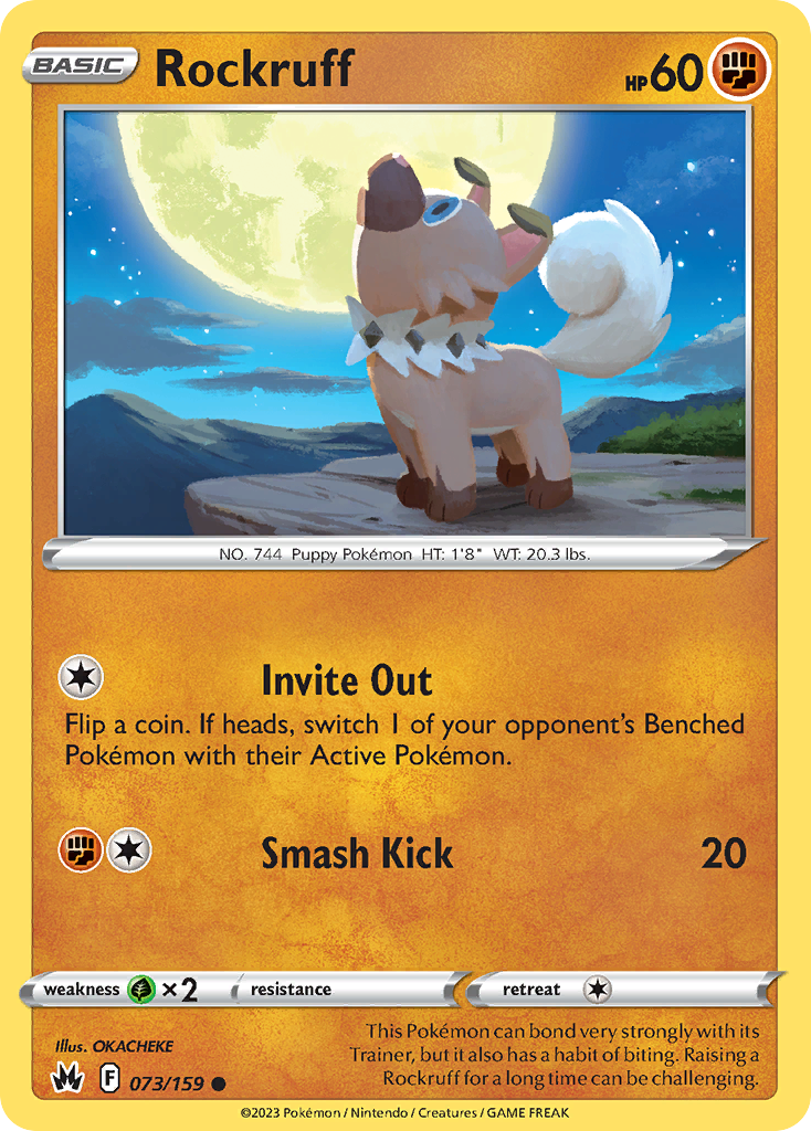 Rockruff - 073/159 - - CROWN ZENITH - Pokemon - Common | AA103-1