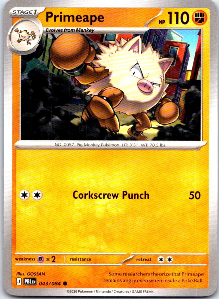 Primeape - 043/084 - - PITCH BLACK - Pokemon - Common | AB59-40