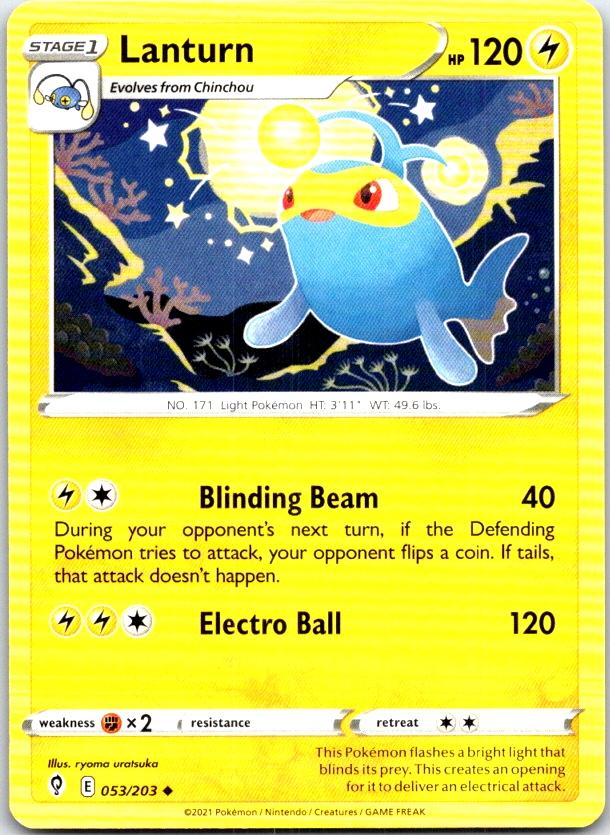 Lanturn - 053/203 - - EVOLVING SKIES - Pokemon - Uncommon | AC08-50