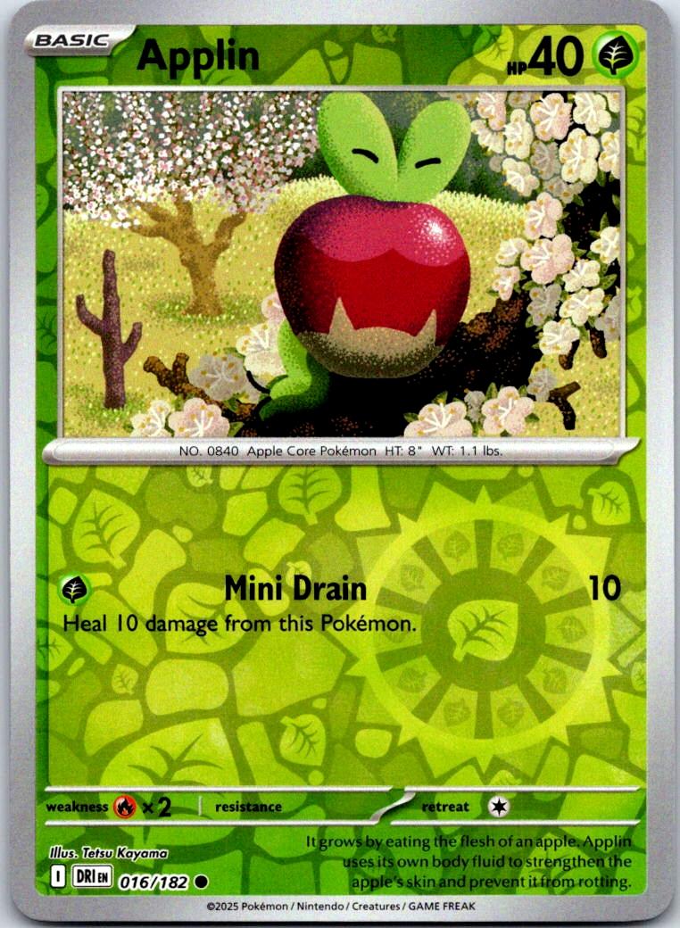 Applin - 016/182 - Reverse Holo - DESTINED RIVALS - Pokemon - Common | AA123-21