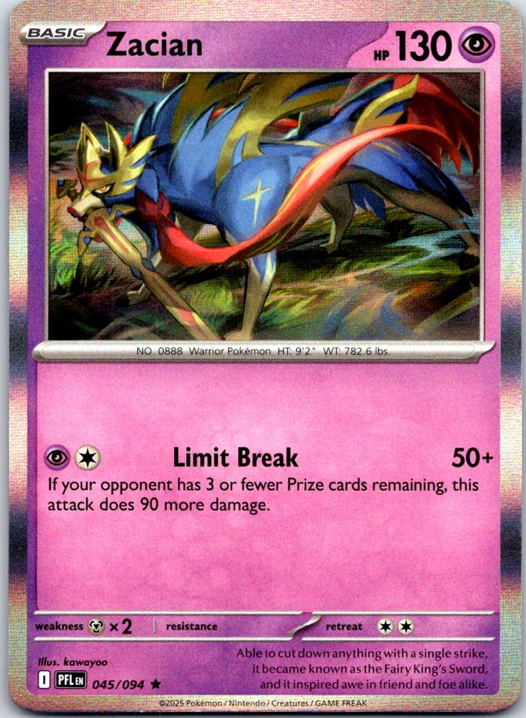 Zacian - 045/094 - Holo - PHANTASMAL FLAMES - Pokemon - Rare | AA121-28