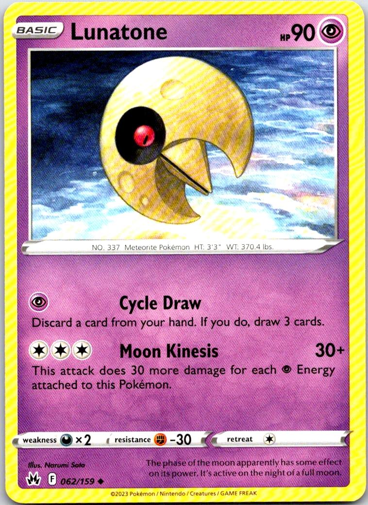 Lunatone - 062/159 - - CROWN ZENITH - Pokemon - Uncommon | AA102-16