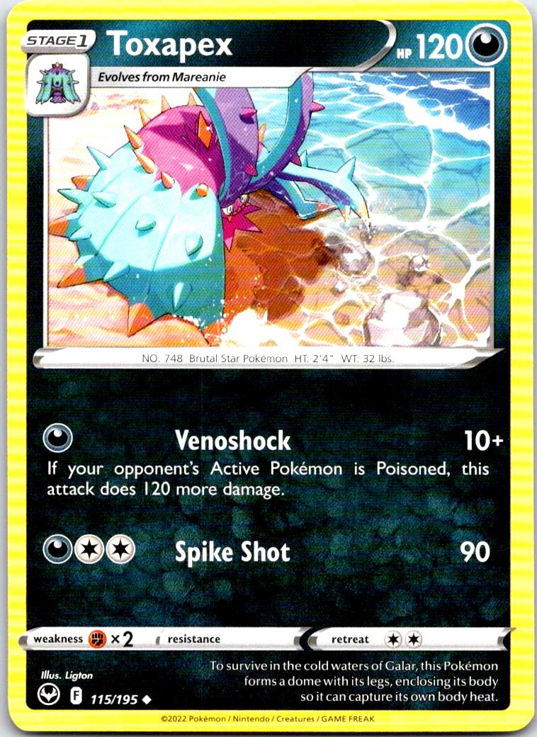 Toxapex - 115/195 - - SILVER TEMPEST - Pokemon - Uncommon | AB29-9