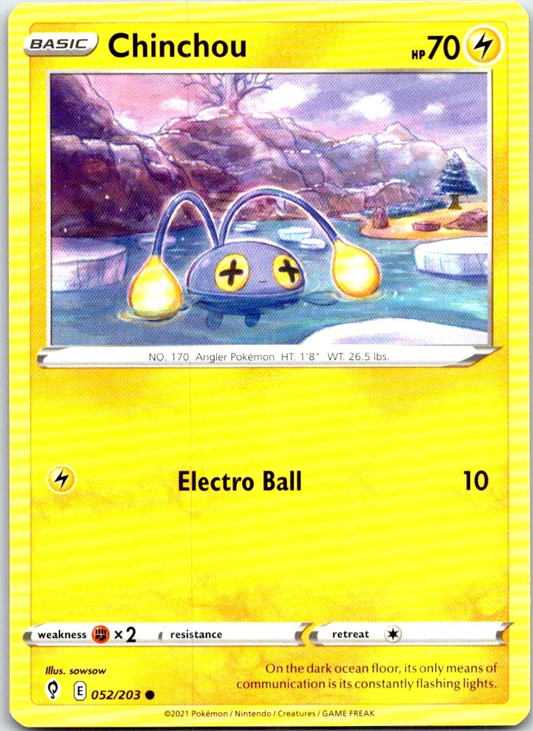 Chinchou - 052/203 - - EVOLVING SKIES - Pokemon - Common | AB35-32