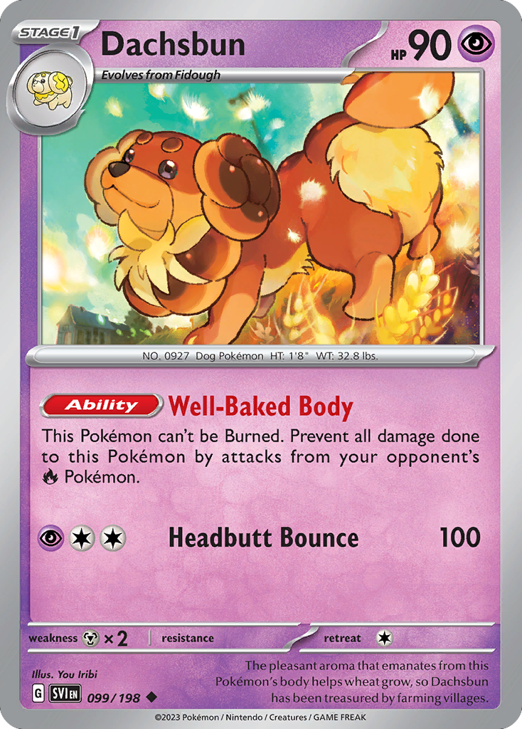 Dachsbun - 099/198 - Reverse Holo - SCARLET & VIOLET - Pokemon - | AA49-1