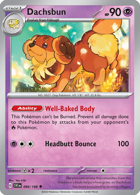 Dachsbun - 099/198 - Reverse Holo - SCARLET & VIOLET - Pokemon - | AA49-1