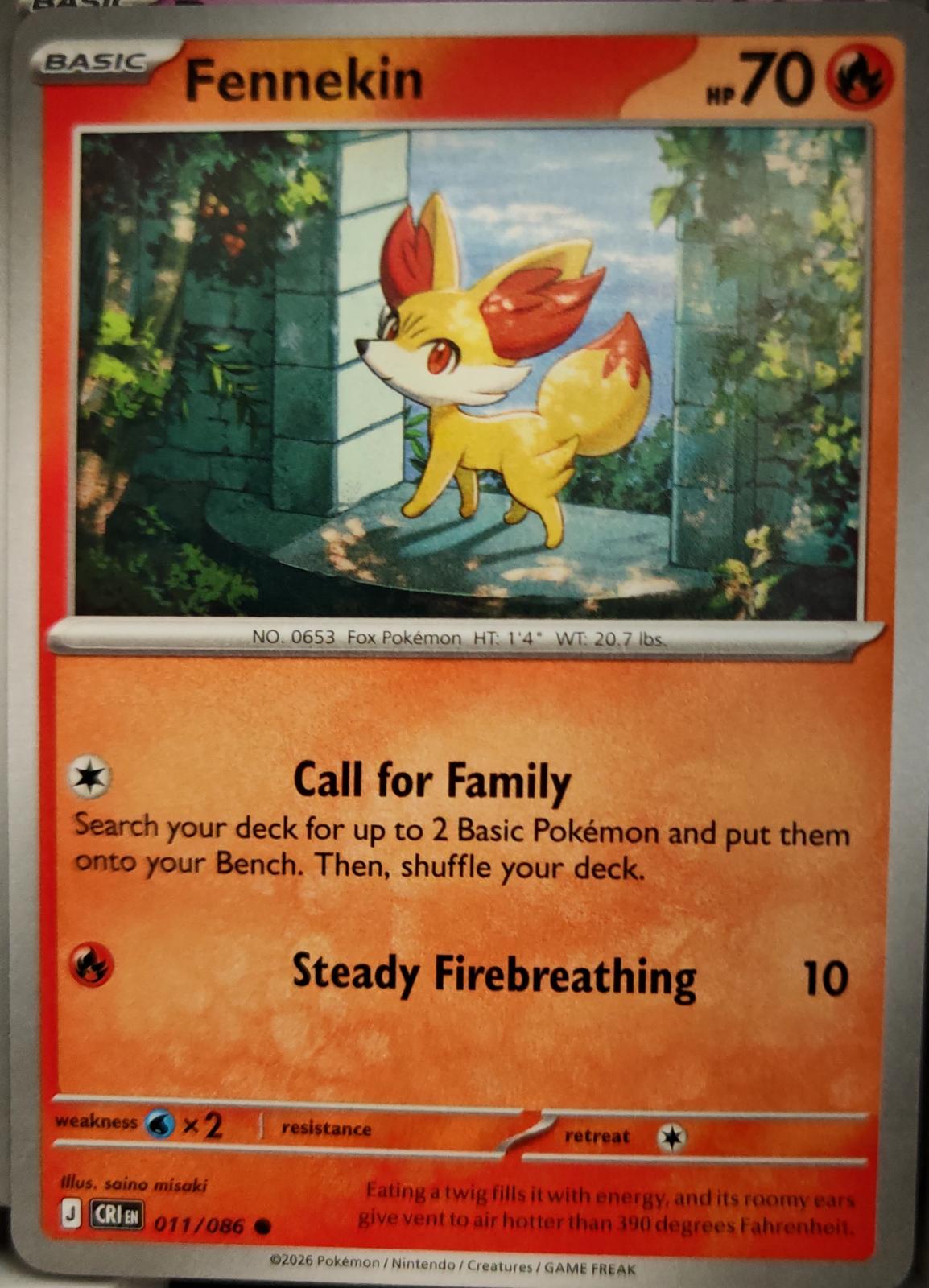 Fennekin - 011/086 - - CHAOS RISING - Pokemon - Common | AA09-55