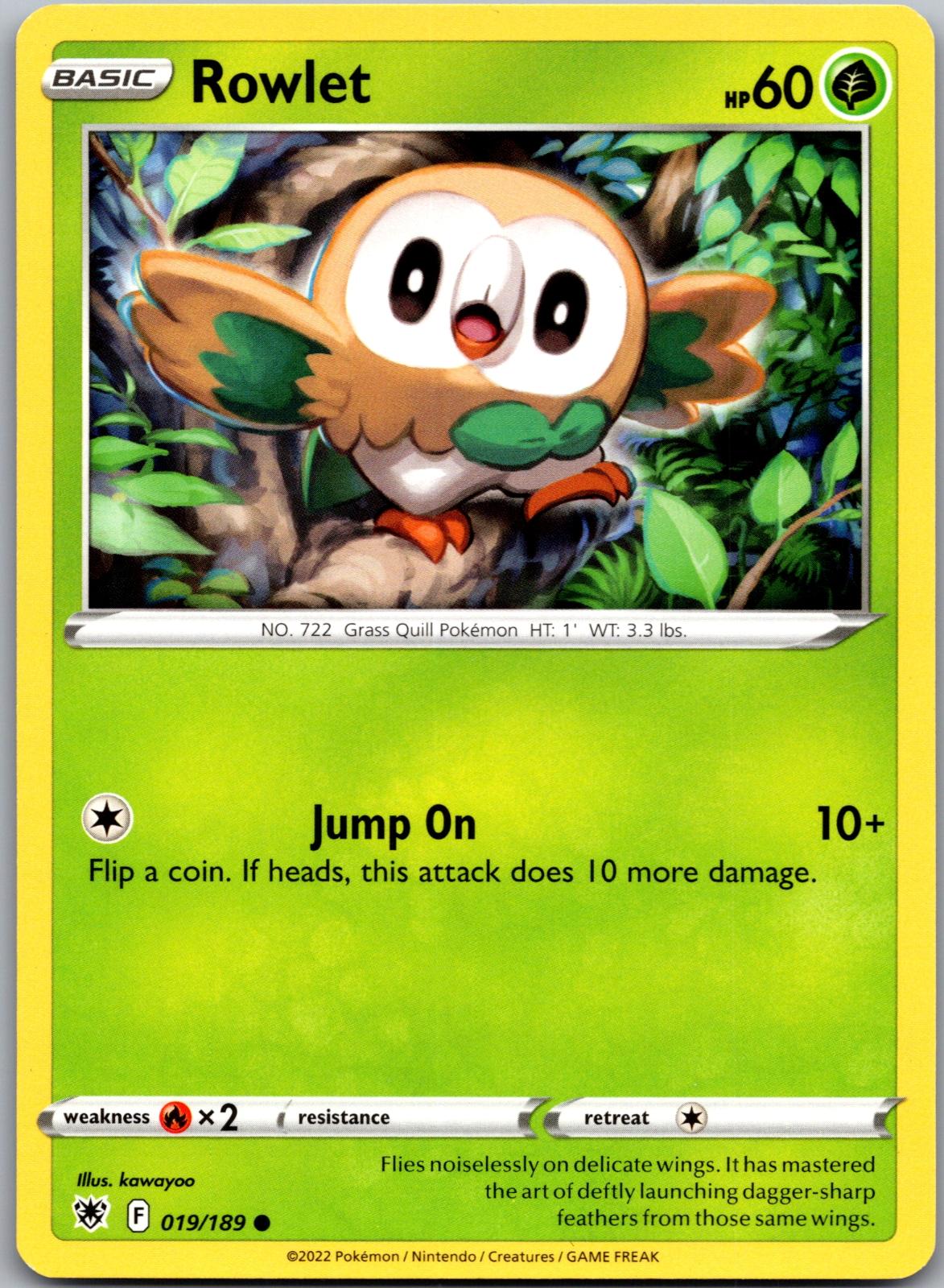 Rowlet - 019/189 - - ASTRAL RADIANCE - Pokemon - Common | AA89-4