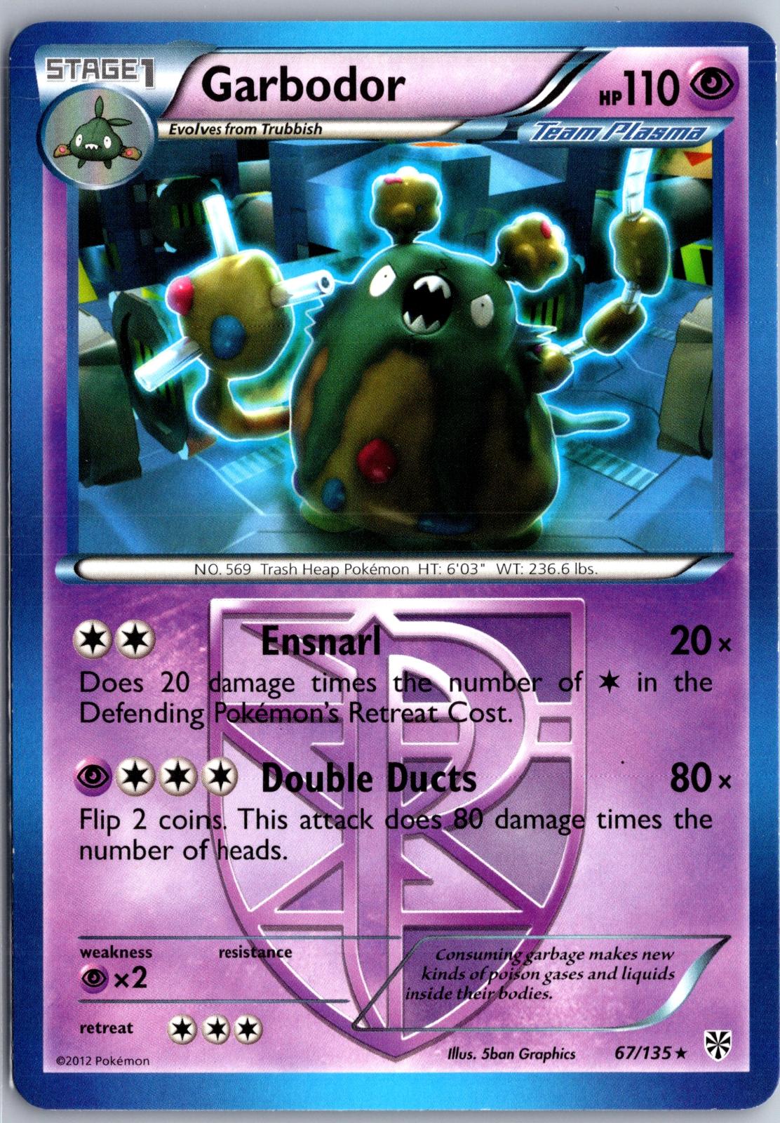 Garbodor - 67/135 - - PLASMA STORM - Pokemon - Rare | AA129-41