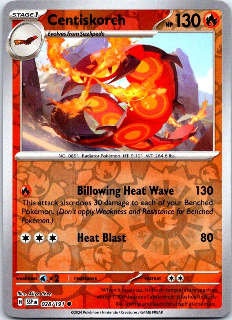 Centiskorch - 028/191 - Reverse Holo - SURGING SPARKS - Pokemon - | AB42-41