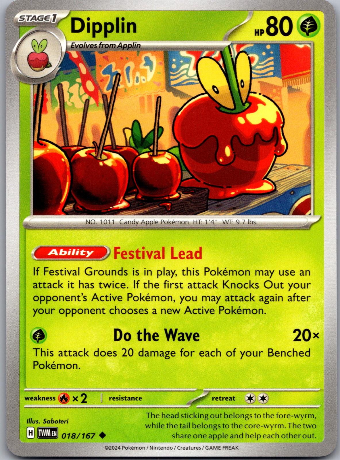 Dipplin - 018/167 - - TWILIGHT MASQUERADE - Pokemon - Uncommon | AA88-8