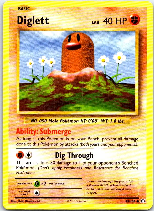 Diglett - 55/108 - - EVOLUTIONS - Pokemon - Common | AB98-16