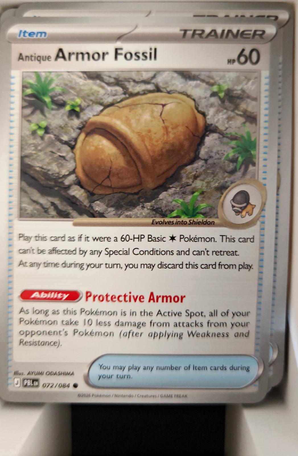 Antique Armor Fossil - 072/084 - - PITCH BLACK - Pokemon - Common | AA25-89