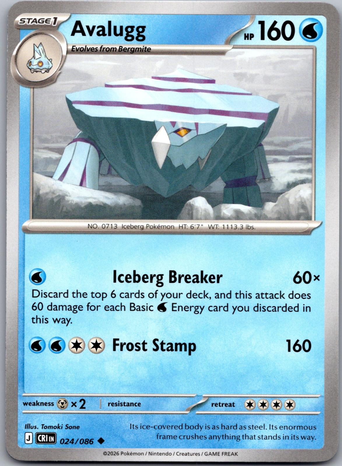 Avalugg - 024/086 - - CHAOS RISING - Pokemon - Uncommon | AA83-17