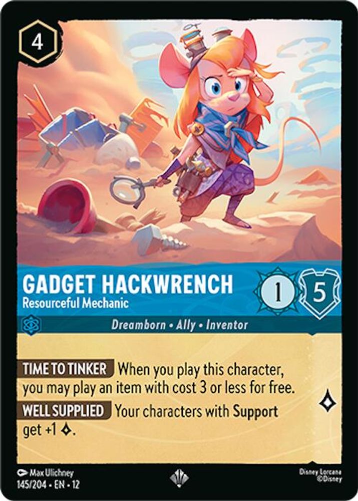 Gadget Hackwrench - Resourceful Mechanic - 145/204 - - WILDS UNKNOWN - Lorcana - | LAA03-43