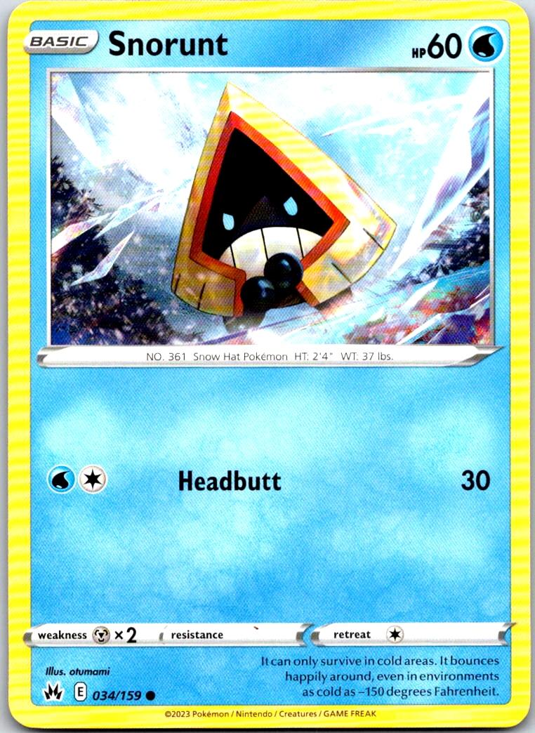 Snorunt - 034/159 - - CROWN ZENITH - Pokemon - Common | AA101-18