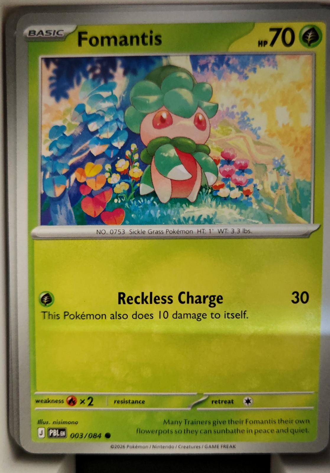 Fomantis - 003/084 - - PITCH BLACK - Pokemon - Common | AA17-60