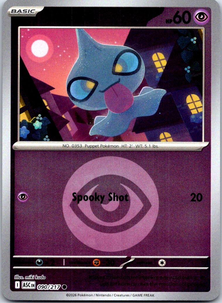Shuppet (Energy Symbol Pattern) - 090/217 - Reverse Holo - ASCENDED HEROES - Pokemon - | AA124-16