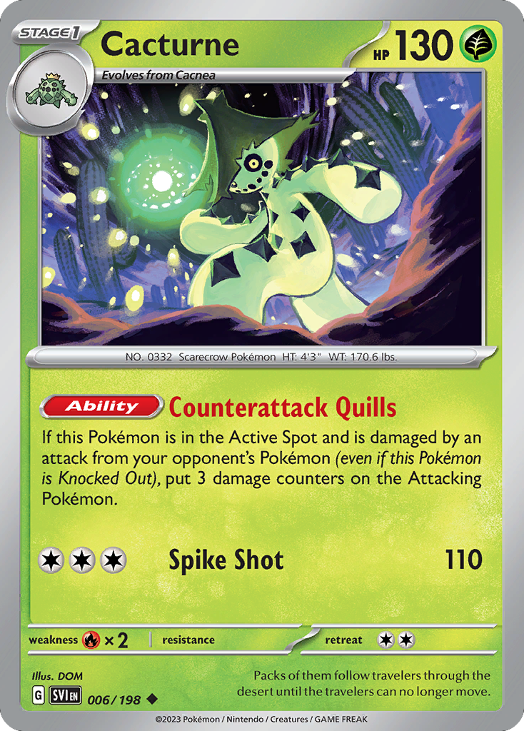 Cacturne - 006/198 - - SCARLET & VIOLET - Pokemon - Uncommon | AA48-122