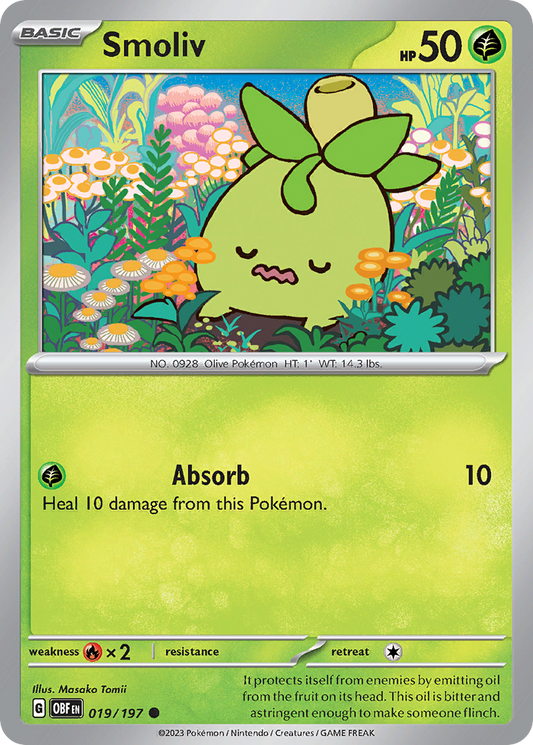 Smoliv - 019/197 - - OBSIDIAN FLAMES - Pokemon - Common | AA50-44