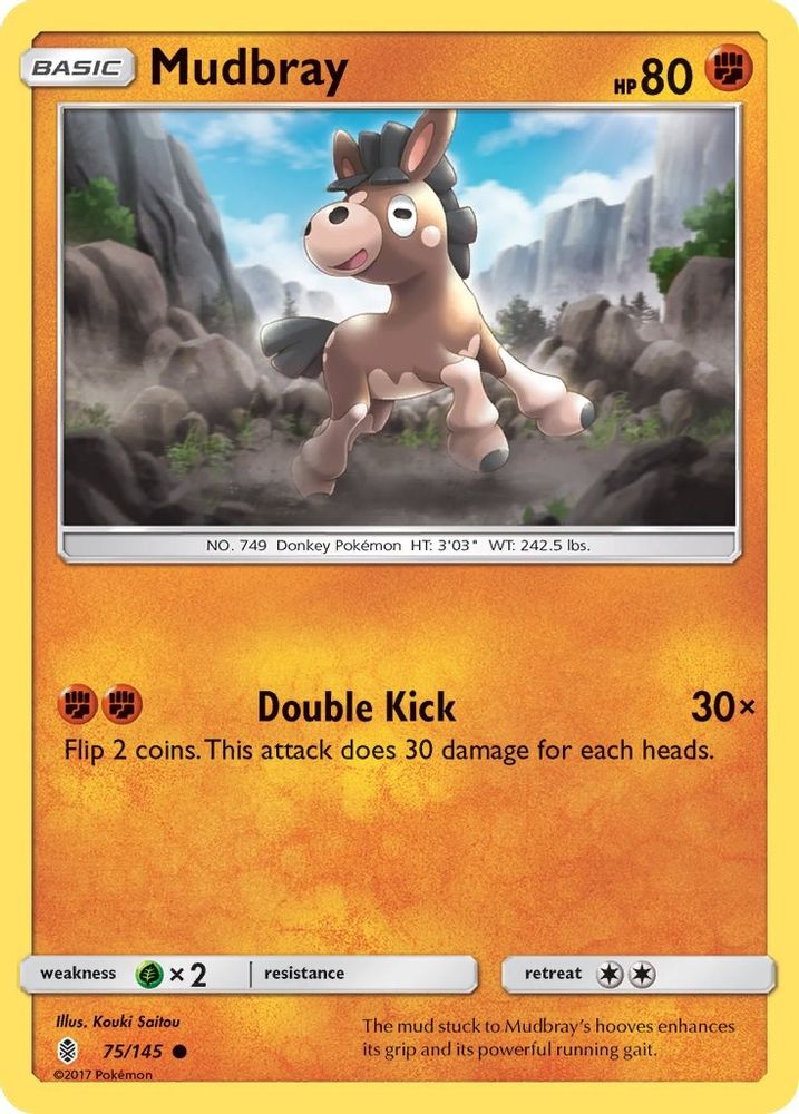 Mudbray - 75/145 - - GUARDIANS RISING - Pokemon - Common | AA67-36