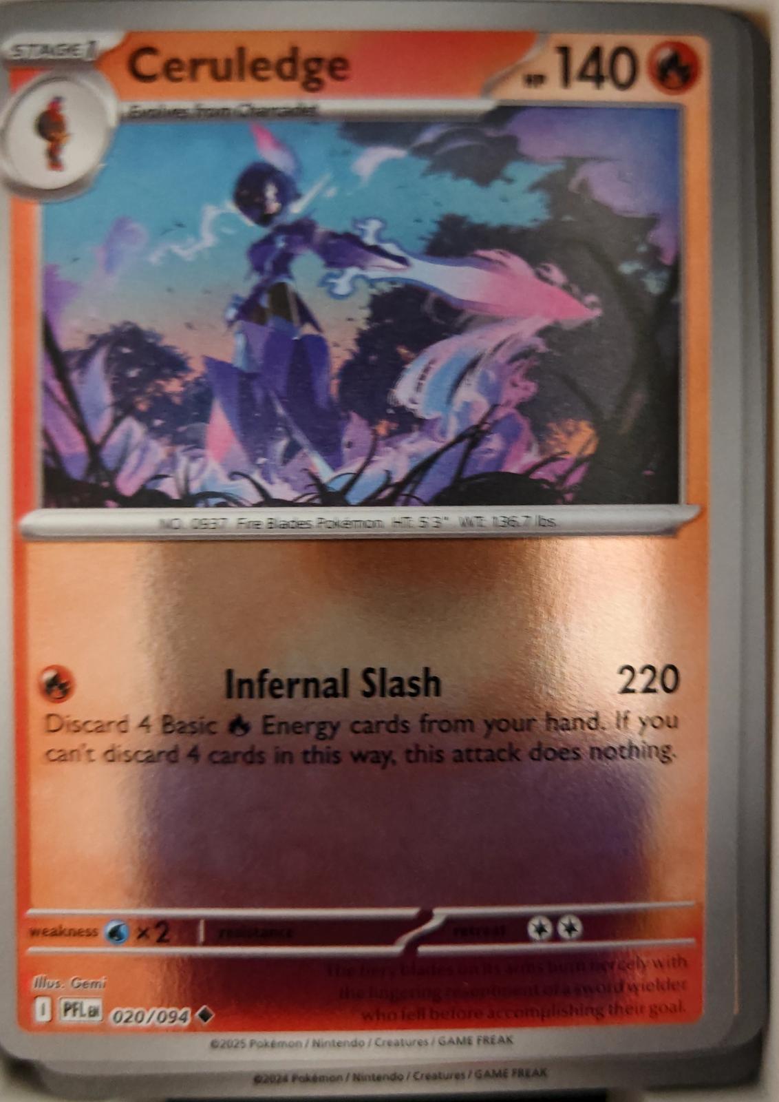 Ceruledge - 020/094 - Reverse Holo - PHANTASMAL FLAMES - Pokemon - | AA26-79