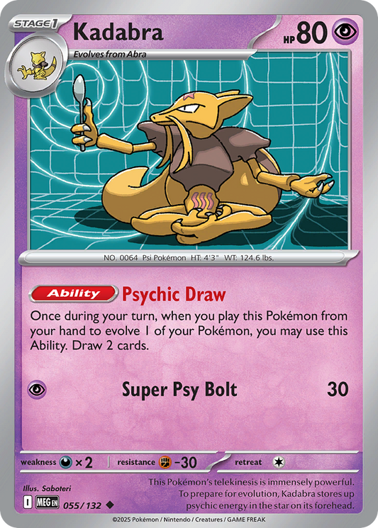 Kadabra - 055/132 - - MEGA EVOLUTION - Pokemon - Uncommon | AA02-56