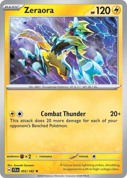 Zeraora - 55/142 - Reverse Holo - STELLAR CROWN - Pokemon - Rare | AA04-34