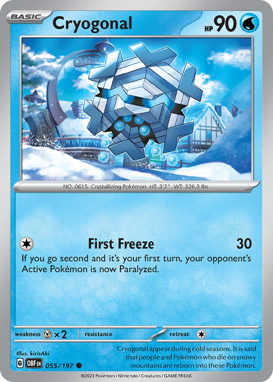 Cryogonal - 055/197 - Reverse Holo - OBSIDIAN FLAMES - Pokemon - | AA04-30