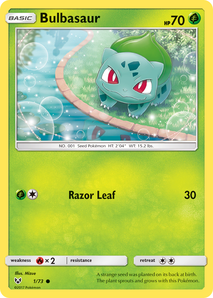 Bulbasaur - 1/73 - - SHINING LEGENDS - Pokemon - Common | AA117-12