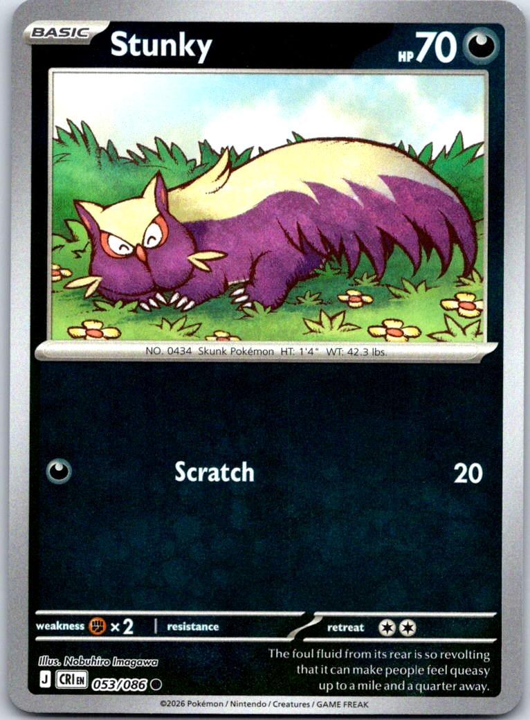 Stunky - 053/086 - Reverse Holo - CHAOS RISING - Pokemon - Common | AA131-24
