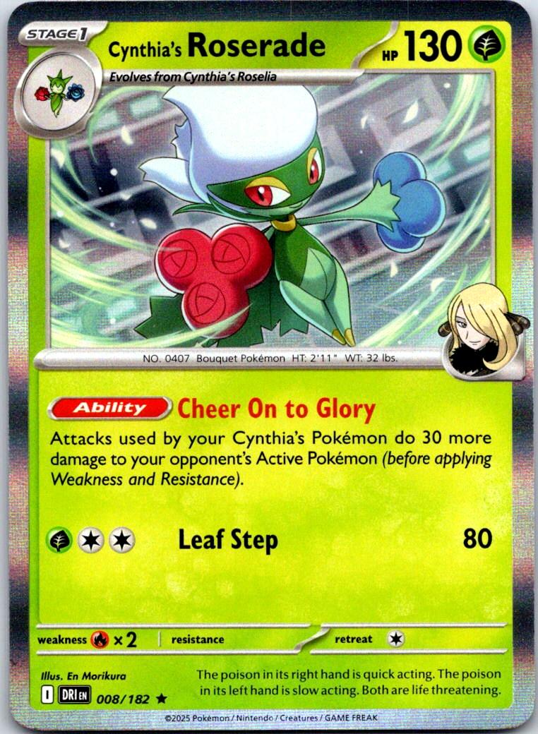 Cynthia's Roserade - 008/182 - Holo - DESTINED RIVALS - Pokemon - | AA122-15