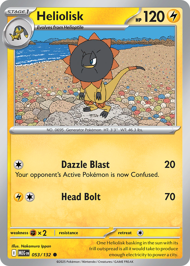Heliolisk - 053/132 - Reverse Holo - MEGA EVOLUTION - Pokemon - Common | AA31-9
