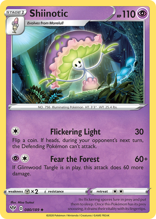 Shiinotic - 080/189 - - DARKNESS ABLAZE - Pokemon - Uncommon | AA90-27