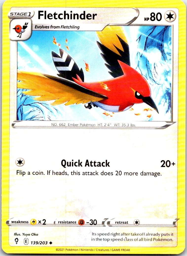 Fletchinder - 139/203 - - EVOLVING SKIES - Pokemon - Uncommon | AB35-42